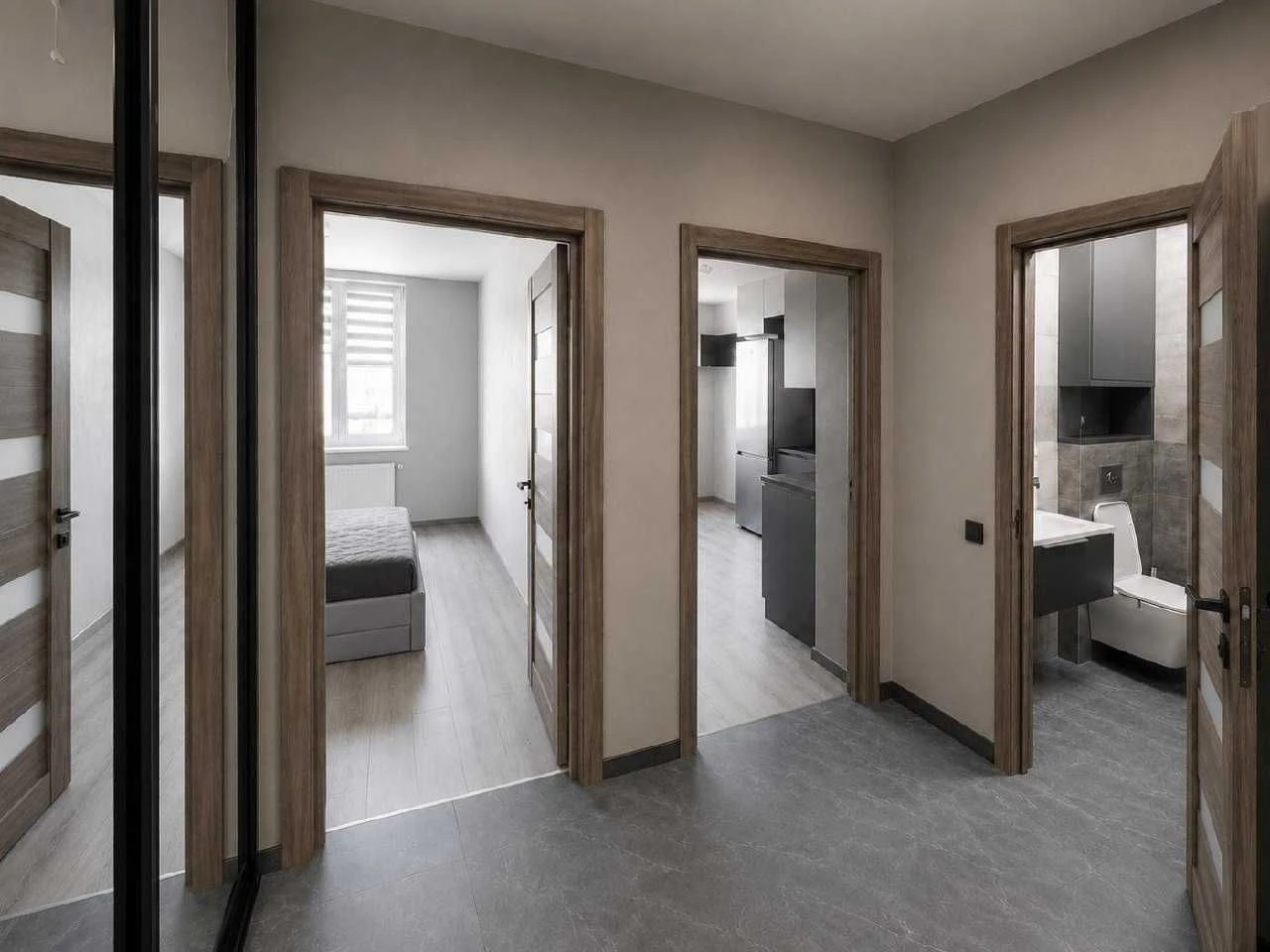 Studio apartment with new renovation in residential complex "City Park"