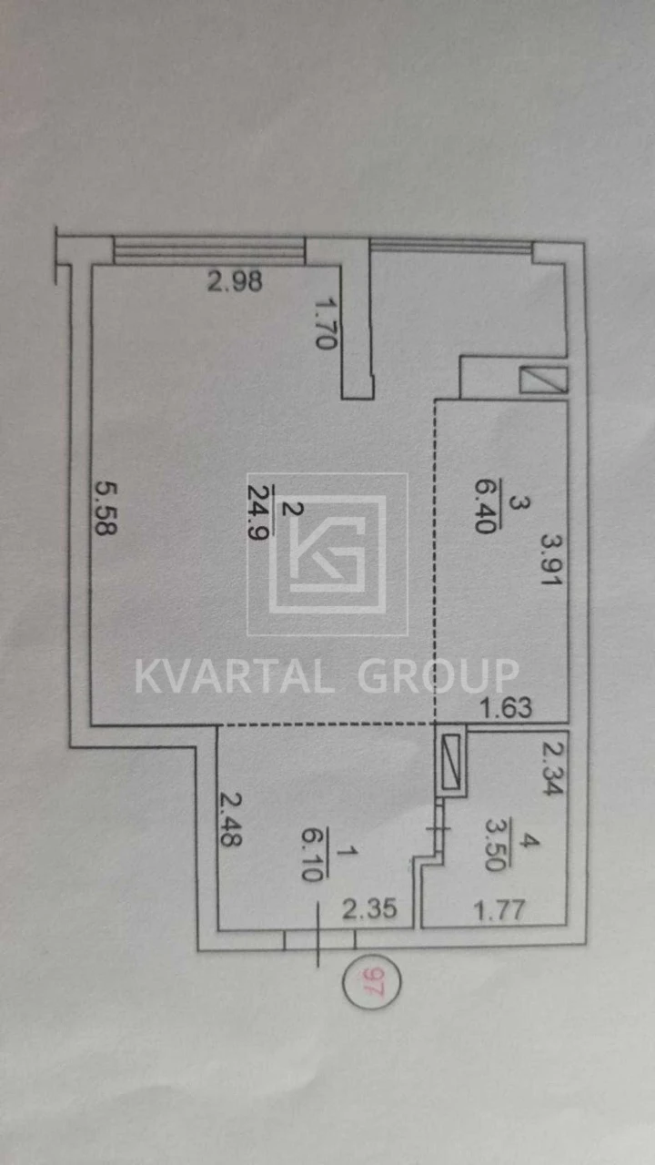 1-bedroom apartment 41 sq m with initial renovation | Sky residential complex