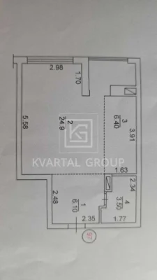 1-bedroom apartment 41 sq m with initial renovation | Sky residential complex