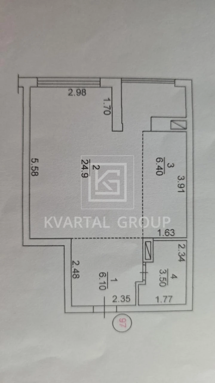 Продается 1-комнатная квартира 41 м2 с косметическим ремонтом в ЖК Скай.