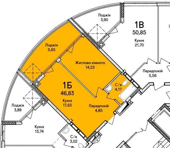 For Sale: 1-bedroom apartment in a new building