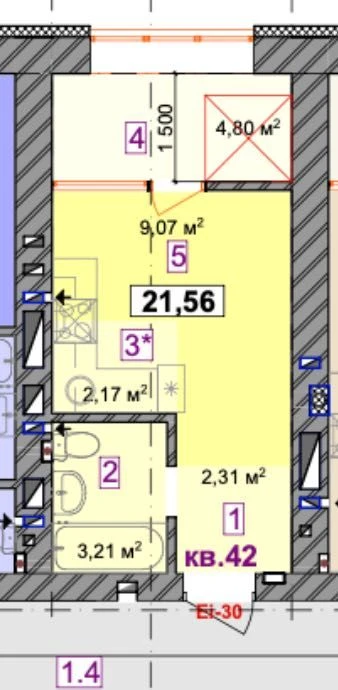 Studio apartment available under state programs and discounts