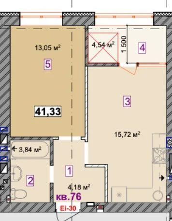 1-bedroom apartment in the ЖК Молодість, installment payment available