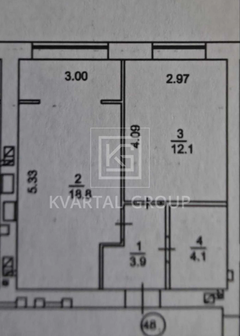 Sale of a modern 1-bedroom apartment with renovation and furniture.