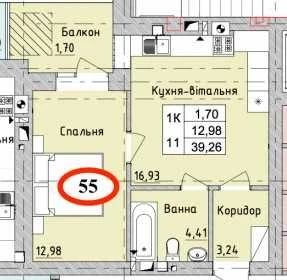 Однокімнатна квартира в ЖК "Бургундія 3"