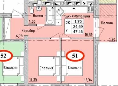 2-комнатная квартира в ЖК Бургундія 3 от застройщика