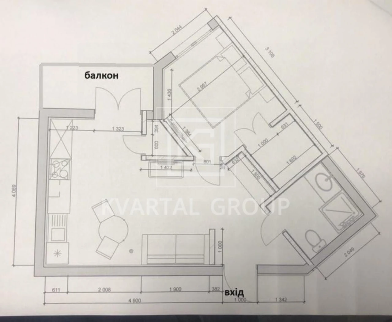 For Sale! One-bedroom apartment with partial renovation, Synergy