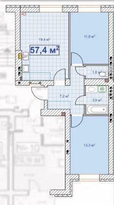 2-room apartment, double exposure to park and forest! Advantageous