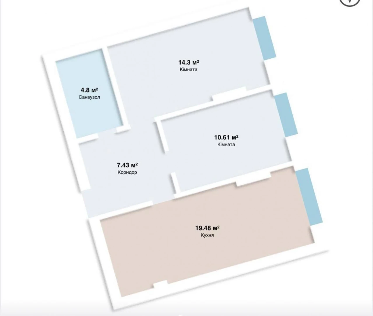 No commission! Irpin City, 2 bedroom, kitchen 20 square meters