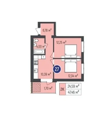 Two-room apartment in the ЖК Бургундія 3
