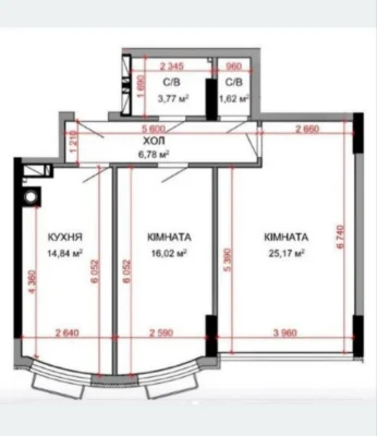 Owner! 2-room apartment in ЖК Royal Park (69 sq.m) Soborna 151