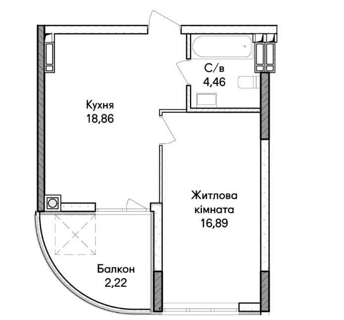 1-кімнатна квартира в Ірпені. Розстрочка на 4 роки.