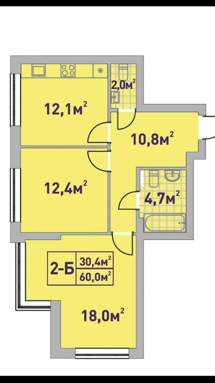 Selling 2-bedroom apartment in Irpin Central ЖК
