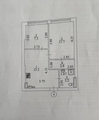 Sale of a two-bedroom apartment renovated