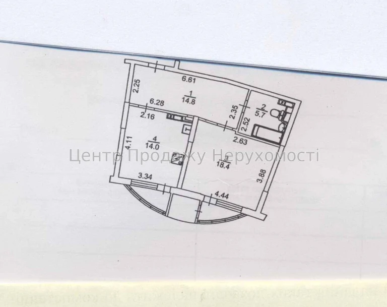 1-room apartment for sale 56.3m², 2/23 floor, Kyiv – excellent condition