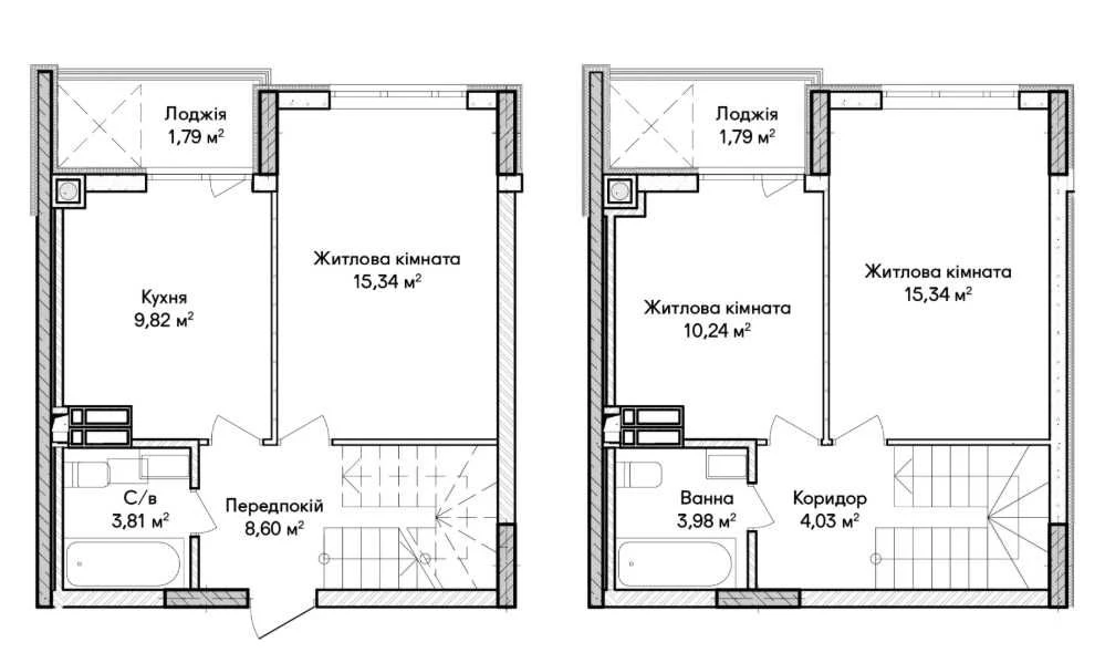 Two-level apartment under єОселю. Directly from the developer.