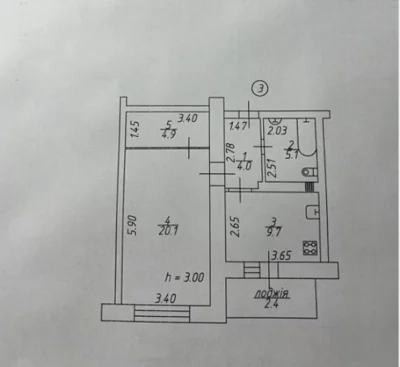 Центр міста, 1-кімнатна квартира 46 м², з гардеробною! ДЕРЖПРОГР