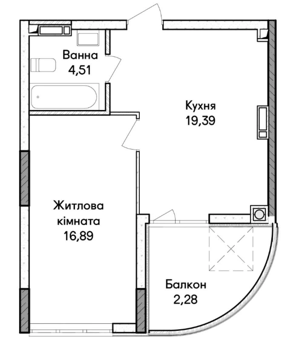 1-квартира 43 м² 18 700 грн/міс! Є укриття, розстрочка
