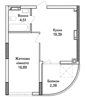 1-квартира 43 м² 18 700 грн/міс! Є укриття, розстрочка