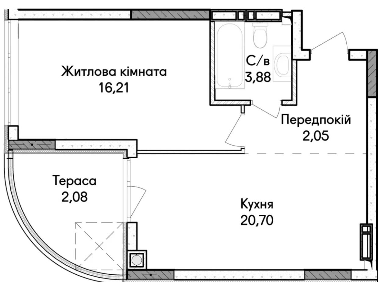 1-bedroom apartment in Irpin. 25,000 UAH per month for 3 years.