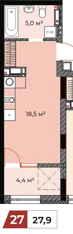 One-bedroom apartment in Irpin City residential complex near the forest