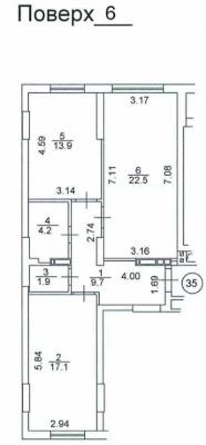 Sale of a Euro 3-room apartment 68 m2, minimal finishing
