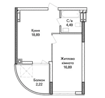 Ірпінь! Продаж 1-кімнатна квартира 44 м² ЖК Синергія Сіті
