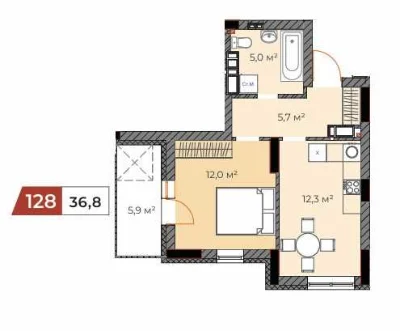 Продается однокомнатная квартира 36 м2 Ирпень 38640$ до Киева