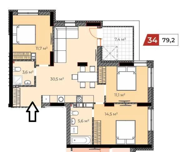 3-room apartment in Irpin!