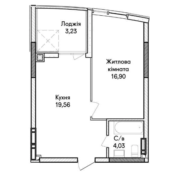 1-bedroom apartment | Synergy City residential complex. There is a 3-year installment plan