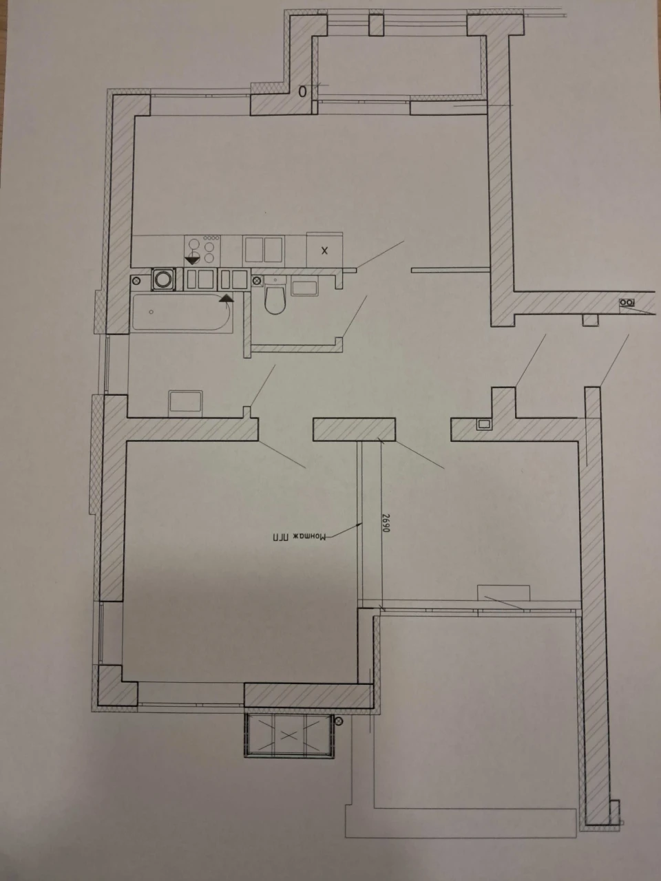 Selling 2-bedroom loft apartment, 65m2 with a terrace