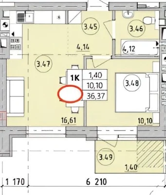 Sale of a 1-bedroom apartment with a large kitchen-studio in Irpin