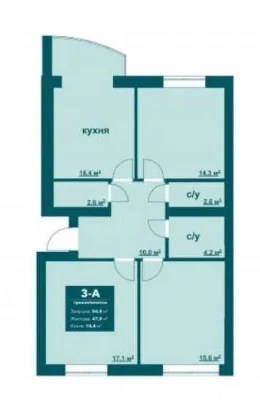 3-кімнатна квартира 85 кв.м, 4 поверх. Газове опалення.