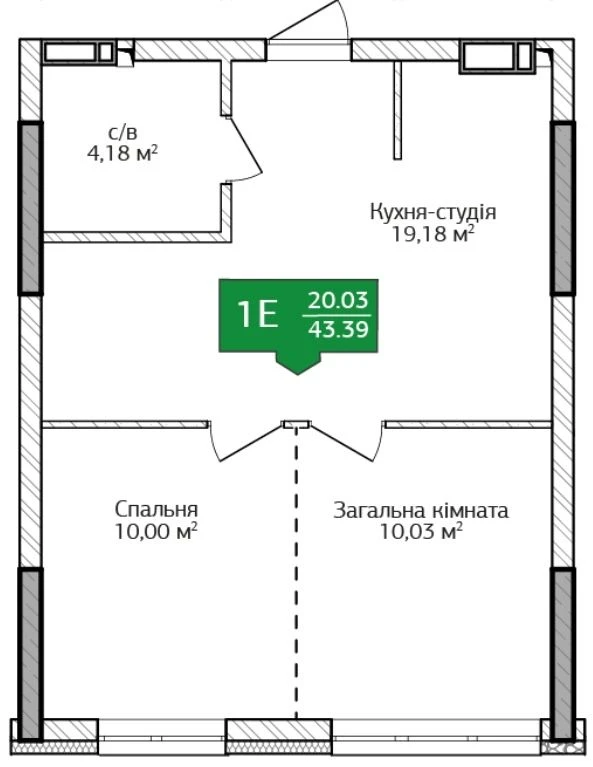 Удачное планирование 2-комнатной квартиры рядом с парком Центральным!