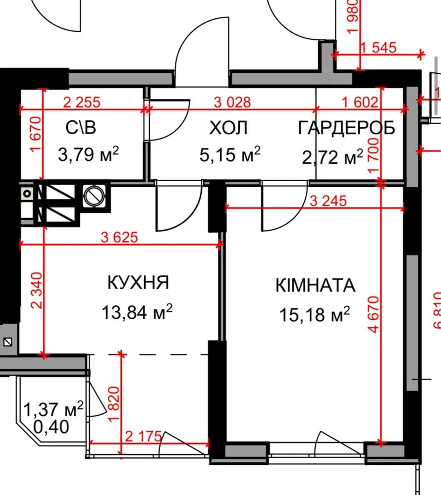 1 к квартира готова до ремонту!