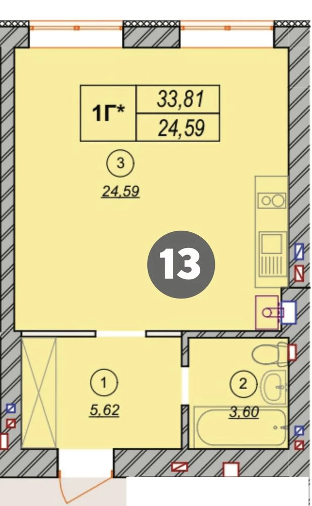 1-bedroom apartment with gas and partial renovation! ЖК Молодість, No commission!
