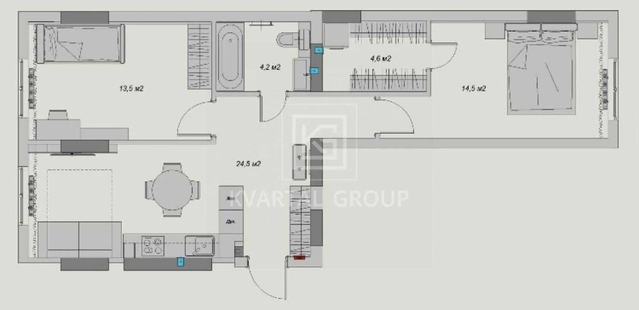 Designer renovation. European three-bedroom apartment near a park