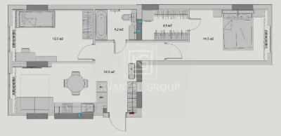 Designer renovation. European three-bedroom apartment near a park