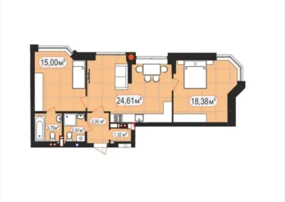 Продаж 2-кімнатної квартири 70 м² в Центральному парку