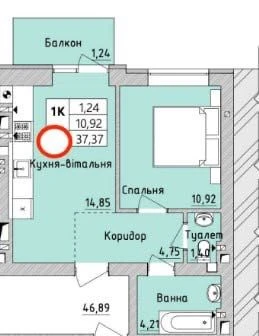 Продається 1-кімнатна квартира за чудовою ціною в новобудові в Ірпені!