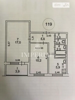 Sale of 2-room apartment 46.4 sq. m. on Volodymyr Ivasyuk Ave. 9