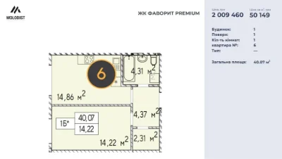 Терміново! Квартира 44,6м2 в центрі