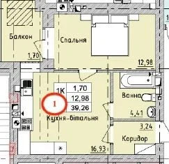 Продам однокімнатну квартиру в зручній локаціі.