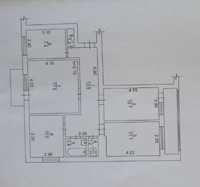 Продается 4-х комнатная квартира в Обухове