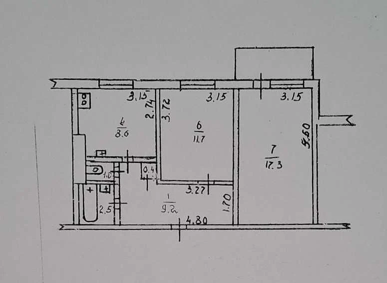 Продаж 2х кімнатної Київська 156 м.Обухів