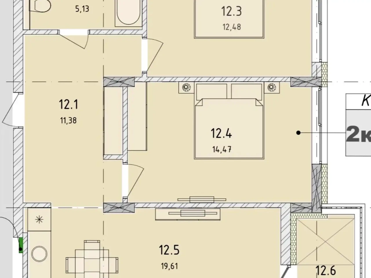 Продаж квартири 2-кімн. 64.28 м² 4/6 пов.