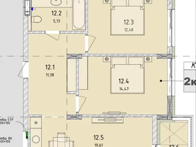 Продаж квартири 2-кімн. 64.28 м² 4/6 пов.