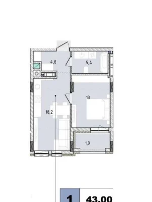 БЕЗ КОМІСІЇ продаж 1 кімнатна квартира 43 м² жк Art Deluxe/