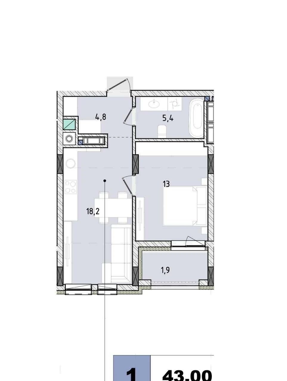 ‼️Власник\ Продаж 1к. квартира 43м.кв. ЖК Art Deluxe, Арт Де