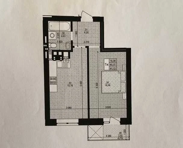 One-bedroom apartment with a balcony in the "St. Anthony" residential complex